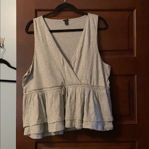 JCREW - TIE WAISTED TIERED TANK - GREY - xl